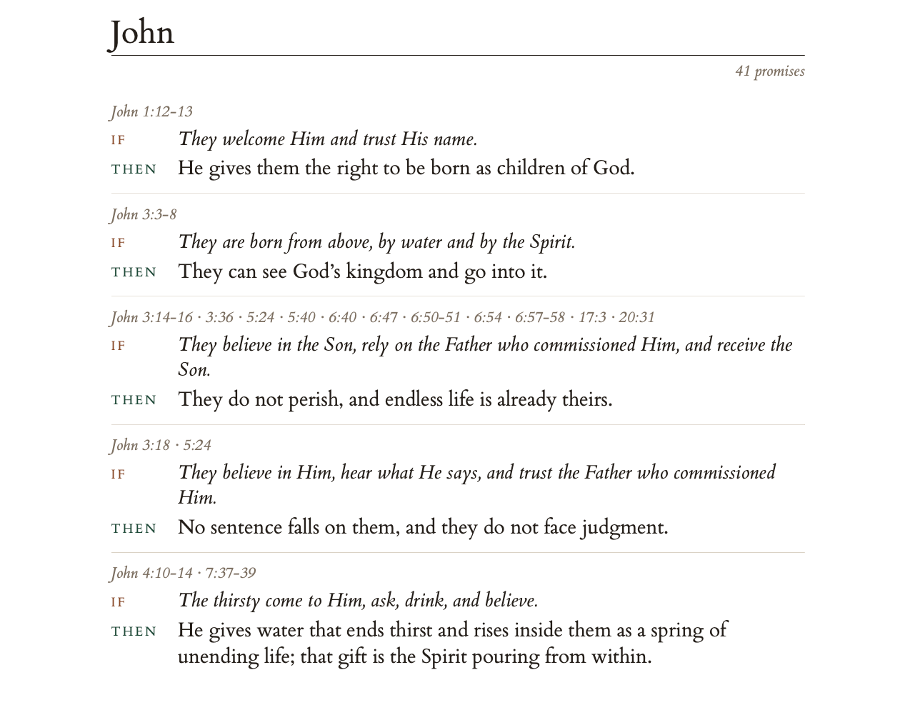 John: forty-one promises